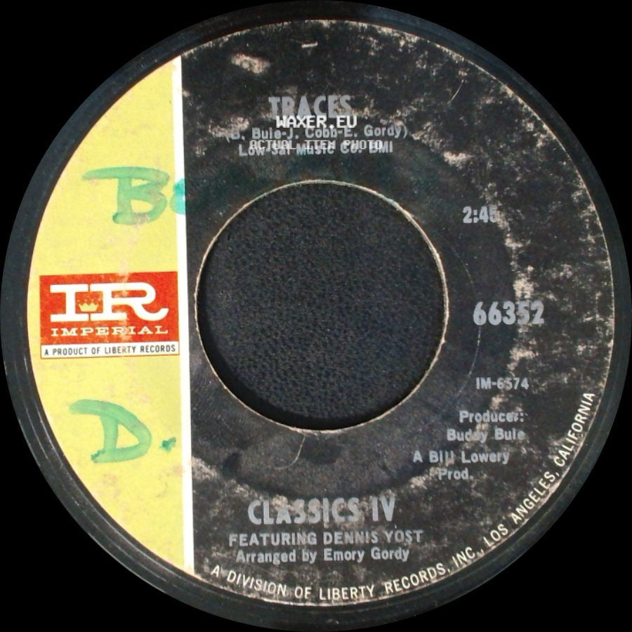 Classics Iv Featuring Dennis Yost / Classics Iv - Mary, Mary Row Your Boat / Traces side B