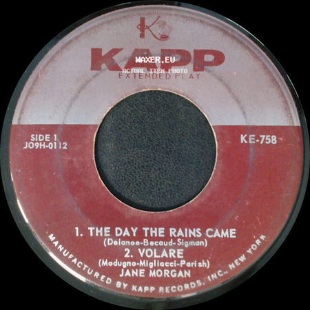 Jane Morgan - 1. The Day The Rains Came / 2. Volare / Unknown Title B side A