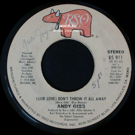 Andy Gibb - (Our Love) Don't Throw It All Away / One More Look At The Night side A