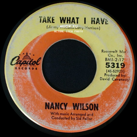 Nancy Wilson - And Satisfy / Take What I Have side B