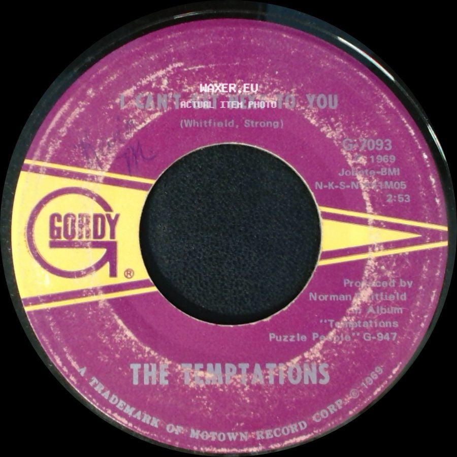 The Temptations - Running Away (Ain't Gonna Help You) / I Can't Get Next To You side B