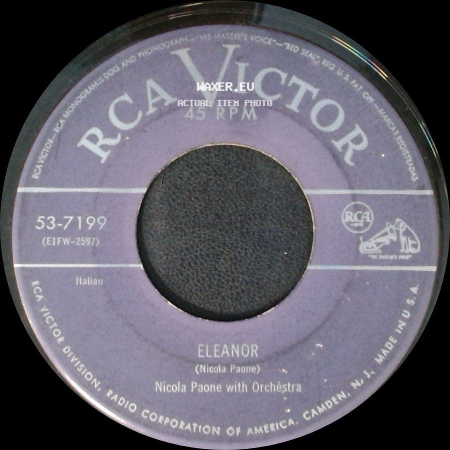 Nicola Paone With Son Jove And Orchestra / Nicola Paone With Orchestra - Got No Money / Eleanor side B