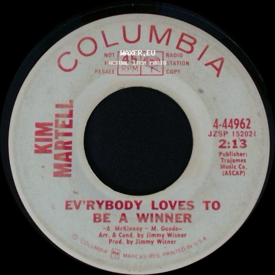 Kim Martell - Ev'rybody Loves To Be A Winner / The Thought Of Loving You side A