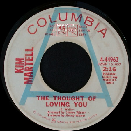 Kim Martell - Ev'rybody Loves To Be A Winner / The Thought Of Loving You side B