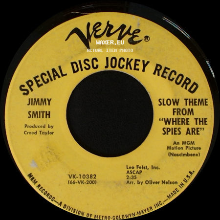 Jimmy Smith - Slow Theme From "Where The Spies Are" / Theme From "Where The Spies Are" side A