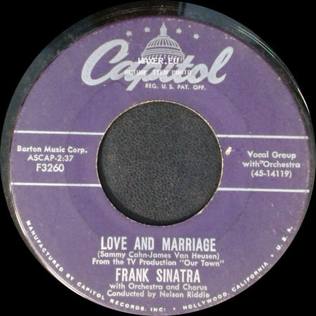 Frank Sinatra - Love And Marriage / The Impatient Years side A