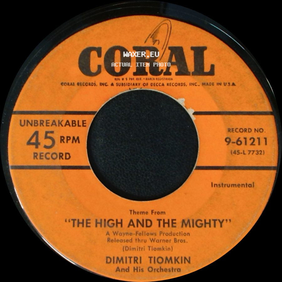 Dimitri Tiomkin And His Orchestra - Theme From 'dial "M" For Murder' / Theme From "The High And The Mighty" side B