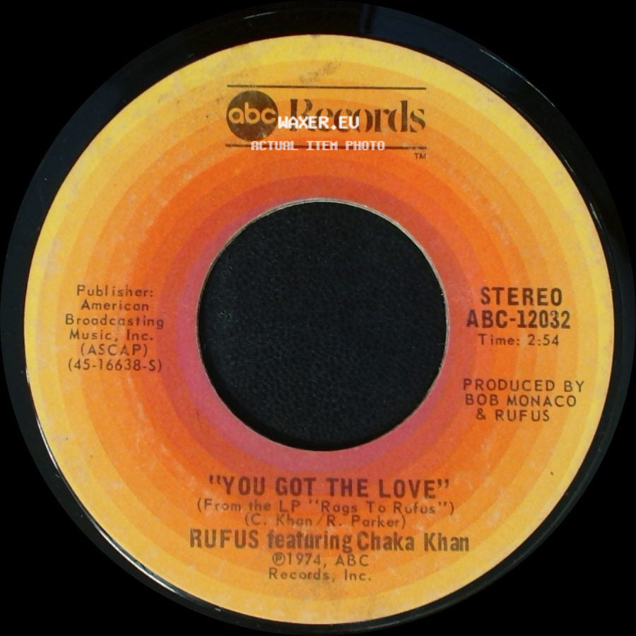Rufus Featuring Chaka Khan - Rags To Rufus (Instrumental) / You Got The Love side B