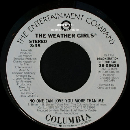 The Weather Girls - No One Can Love You More Than Me / No One Can Love You More Than Me side A