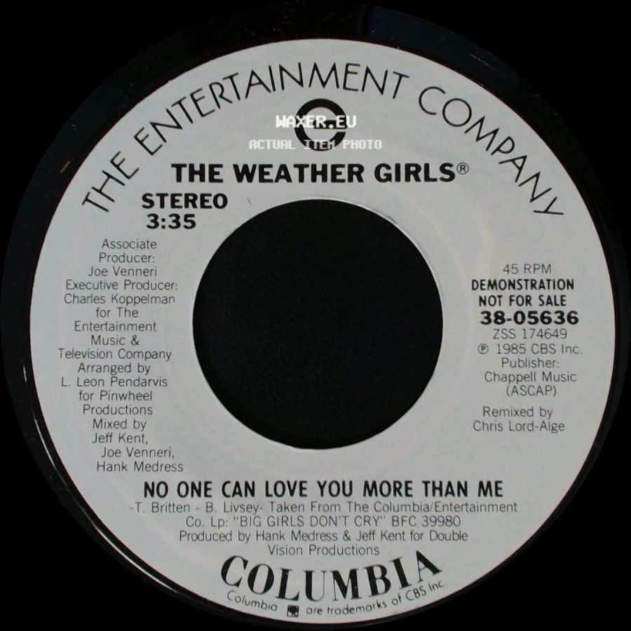 The Weather Girls - No One Can Love You More Than Me / No One Can Love You More Than Me side A
