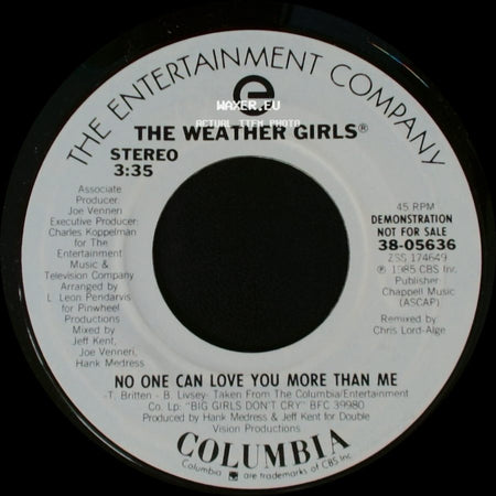 The Weather Girls - No One Can Love You More Than Me / No One Can Love You More Than Me side B