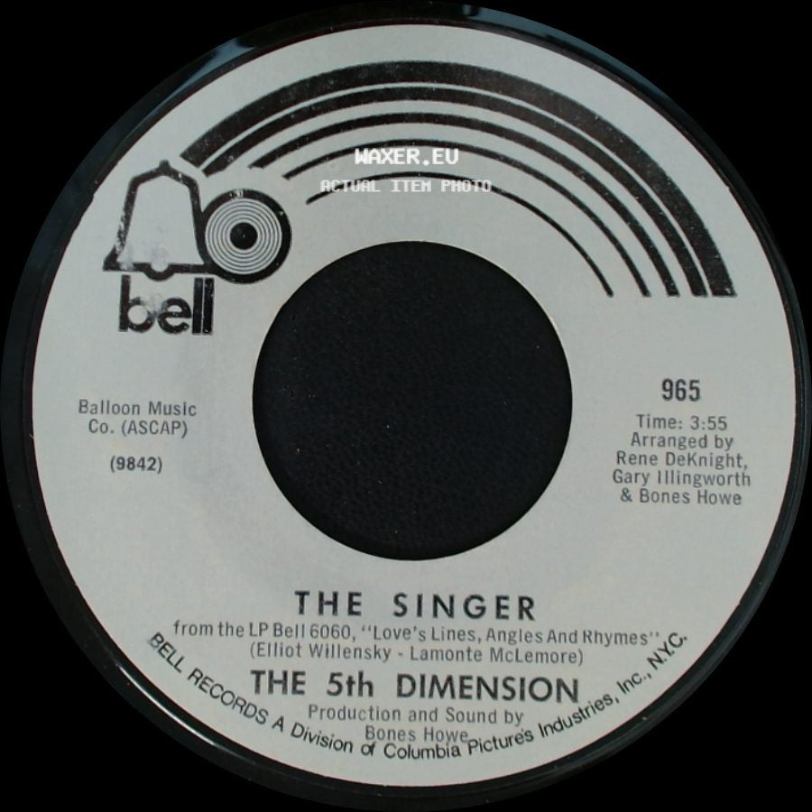 The 5Th Dimension - Love's Lines, Angles And Rhymes / The Singer side B
