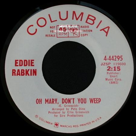Eddie Rabkin - Oh Mary, Don't You Weep / Dream Baby (How Long Must I Dream) side A