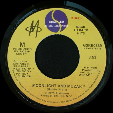 M / Back To Back Hits - Moonlight And Muzak / Pop Muzik side A