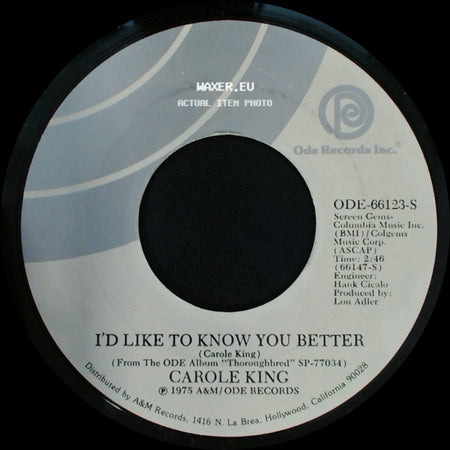 Carole King - I'd Like To Know You Better / High Out Of Time side A
