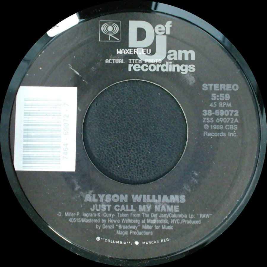 Alyson Williams - Just Call My Name / I Need Your Lovin' (Remix) side A