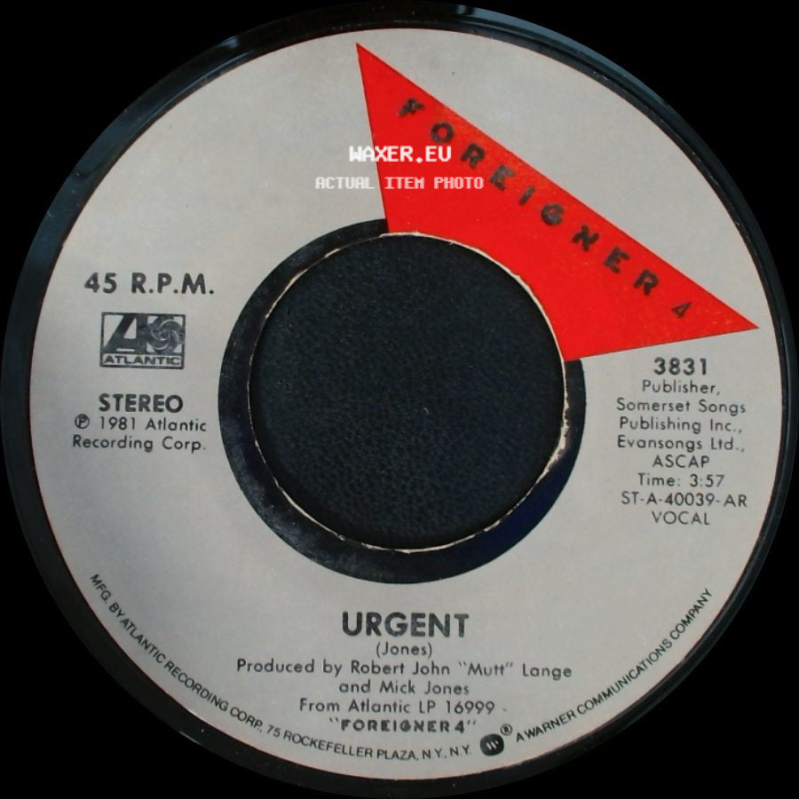 Foreigner - Urgent / Girl On The Moon side A