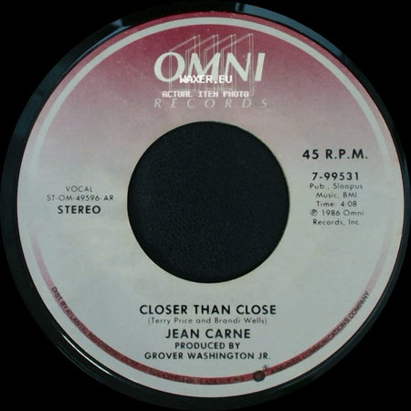 Jean Carne - Lucky Charm / Closer Than Close side B