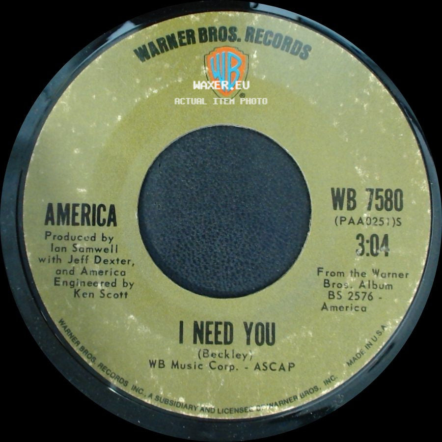 America - Riverside / I Need You side B