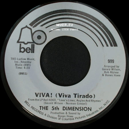 The 5Th Dimension - Viva! (Viva Tirado) / Light Sings side A