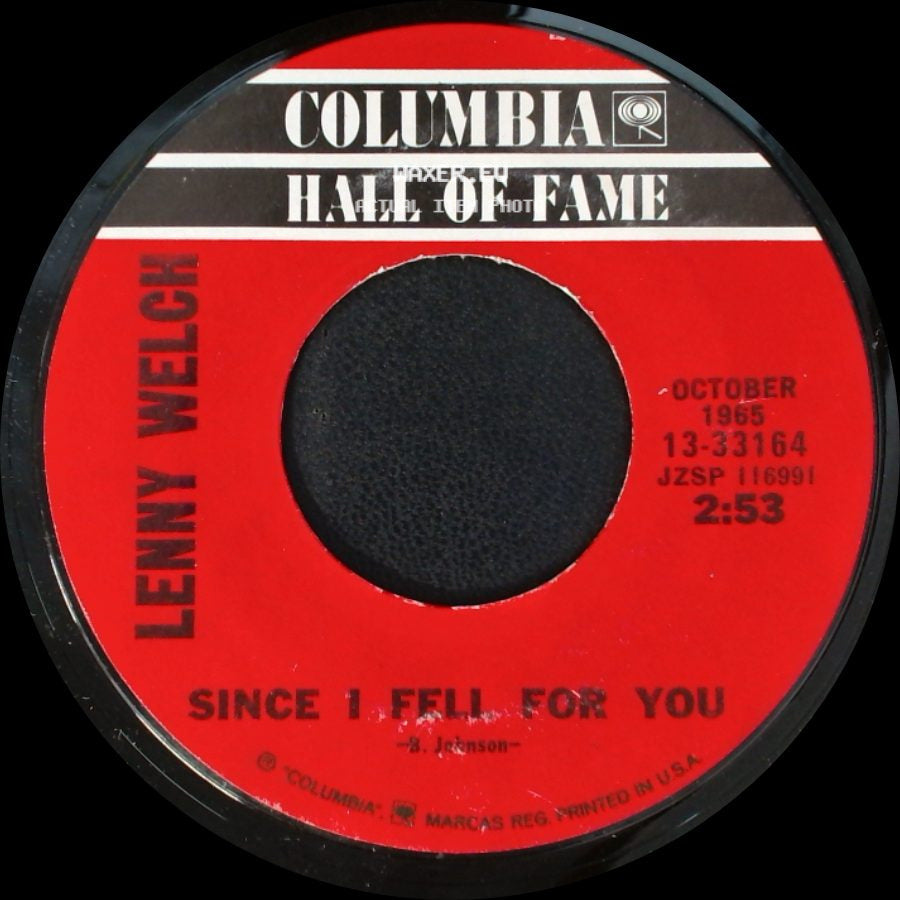 Lenny Welch - Since I Fell For You / A Taste Of Honey side A