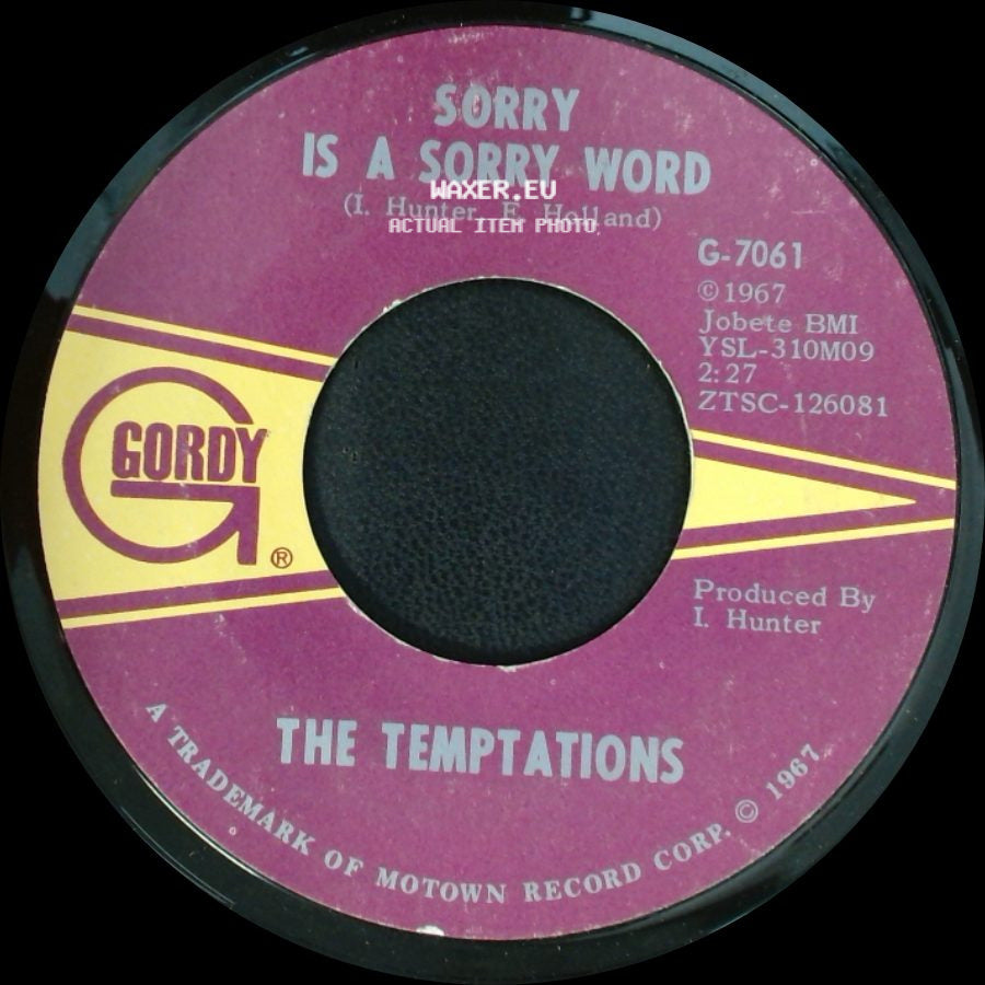 The Temptations - Sorry Is A Sorry Word / All I Need side A