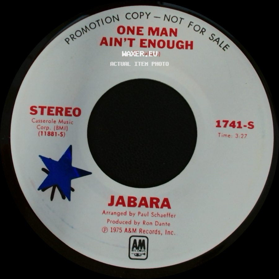 Jabara - One Man Ain't Enough / One Man Ain't Enough side B