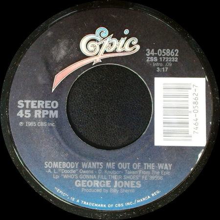 George Jones - Somebody Wants Me Out Of The Way / Call The Wrecker For My Heart side A