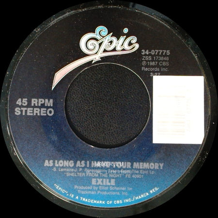Exile - As Long As I Have Your Memory / Just One Kiss side A