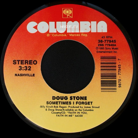 Doug Stone - You Won't Outlive Me / Sometimes I Forget side B
