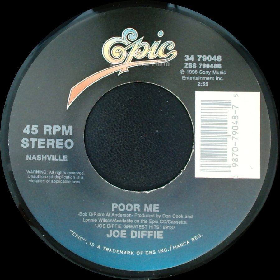Joe Diffie - Texas Size Heartache / Poor Me side B