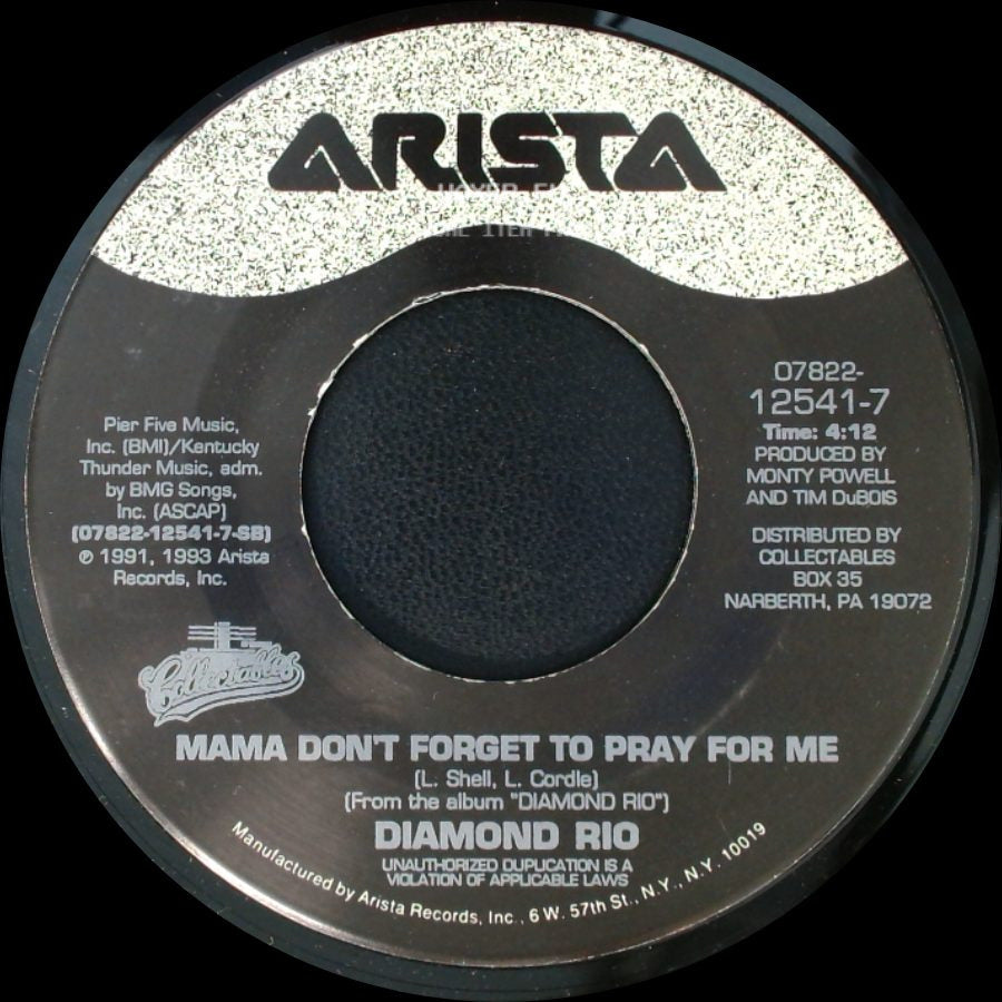 Diamond Rio - Meet In The Middle / Mama Don't Forget To Pray For Me side B
