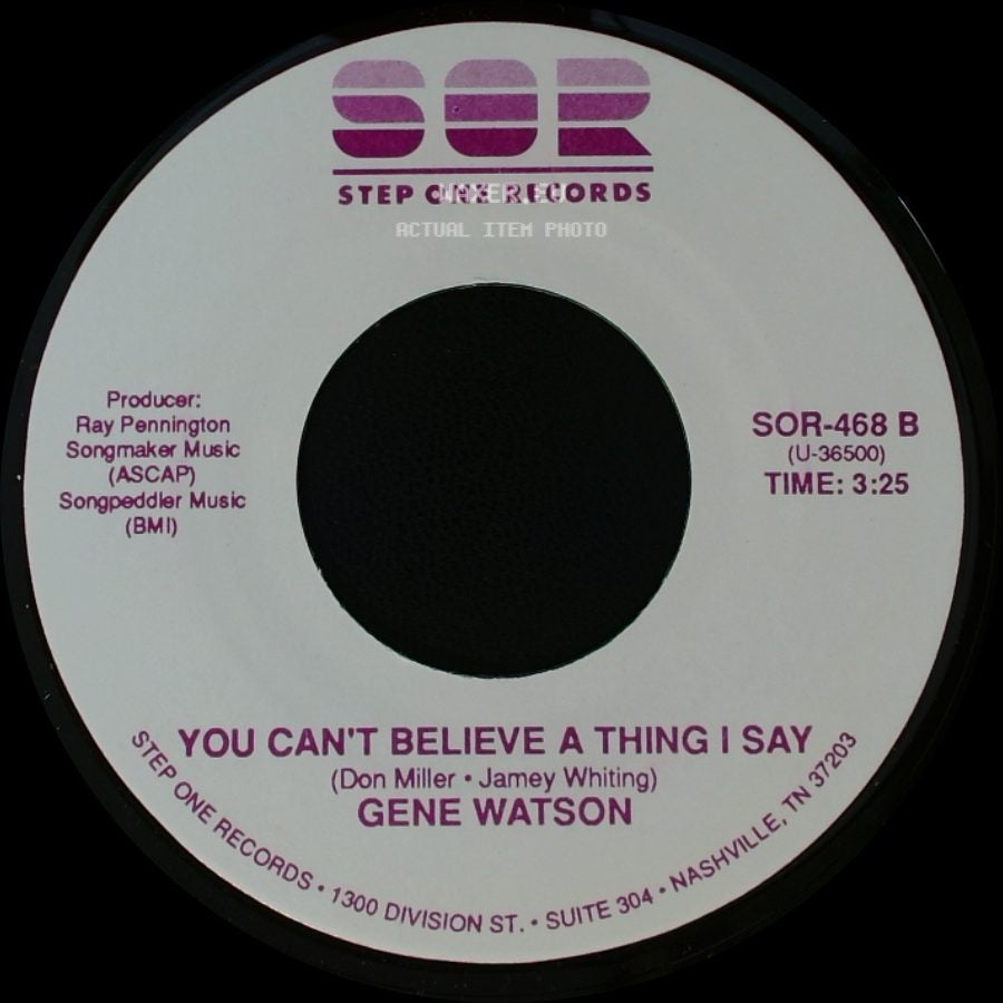 Gene Watson - Snake In The House / You Can't Believe A Thing I Say side B