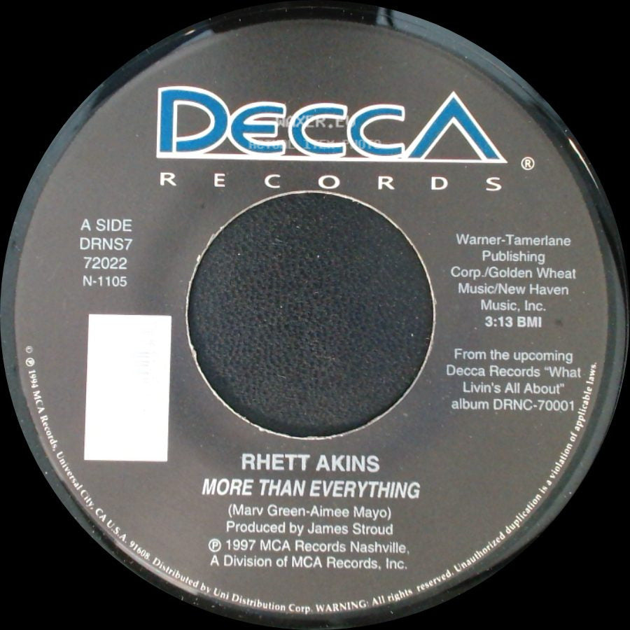 Rhett Akins - More Than Everything / Better Than It Used To Be side A
