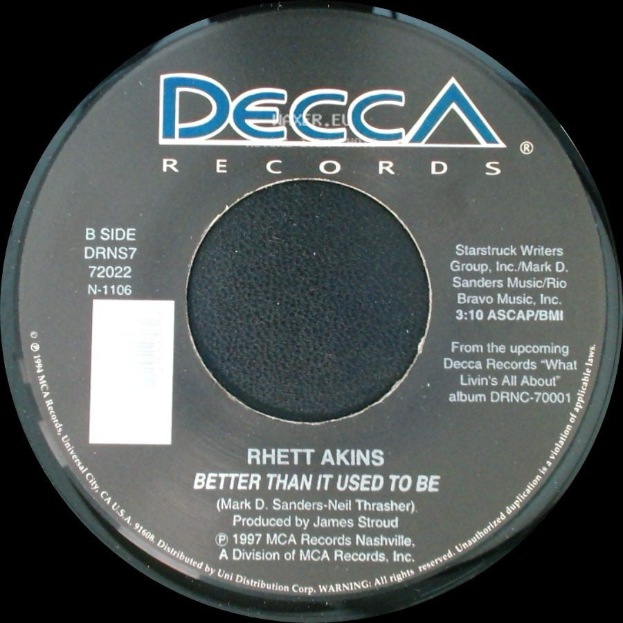 Rhett Akins - More Than Everything / Better Than It Used To Be side B