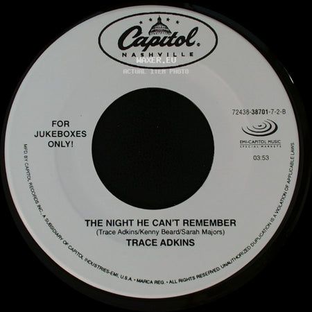 Trace Adkins - More / The Night He Can't Remember side B
