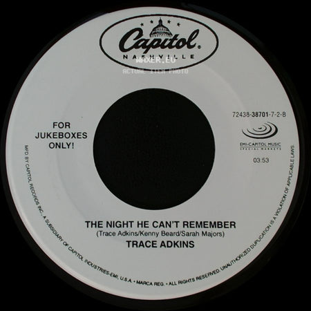 Trace Adkins - More / The Night He Can't Remember side B