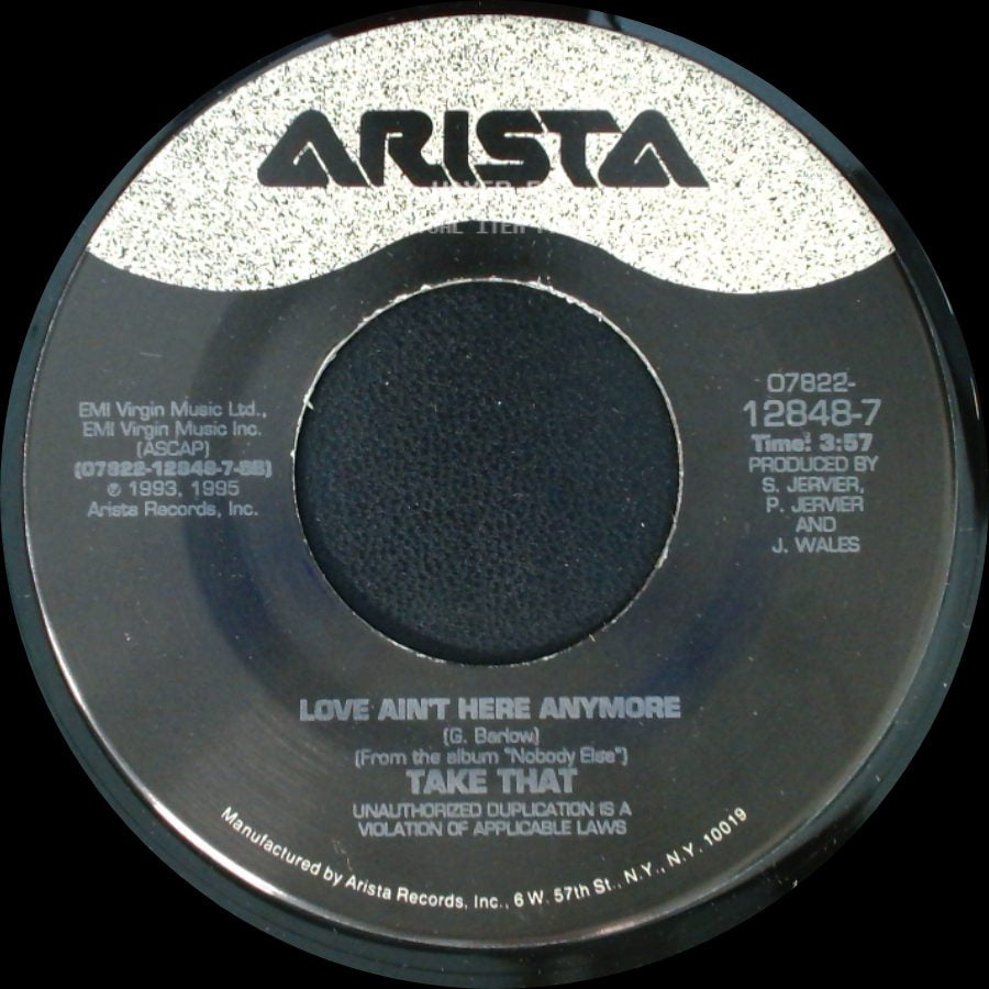 Take That - Love Ain't Here Anymore / Back For Good side A