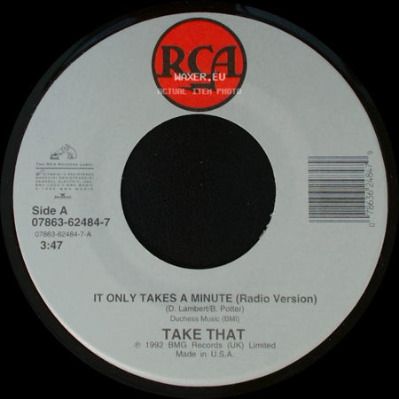 Take That - It Only Takes A Minute (Radio Version) / It Only Takes A Minute (Remix+) side A