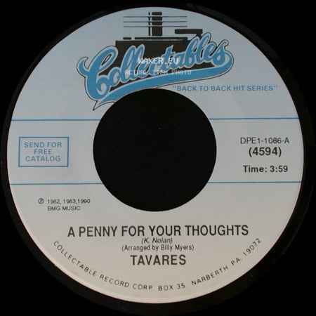 Tavares - Words And Music / A Penny For Your Thoughts side B