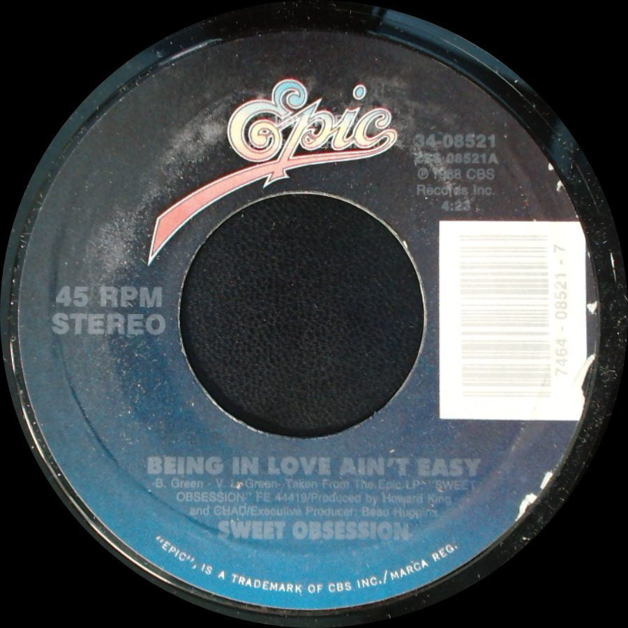 Sweet Obsession - Being In Love Ain't Easy / Somebody Is Tapping side A