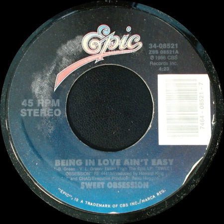 Sweet Obsession - Being In Love Ain't Easy / Somebody Is Tapping side A