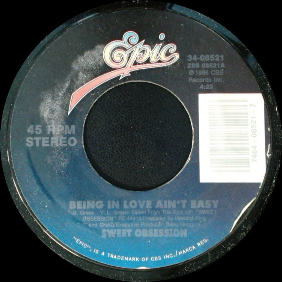 Sweet Obsession - Being In Love Ain't Easy / Somebody Is Tapping side A