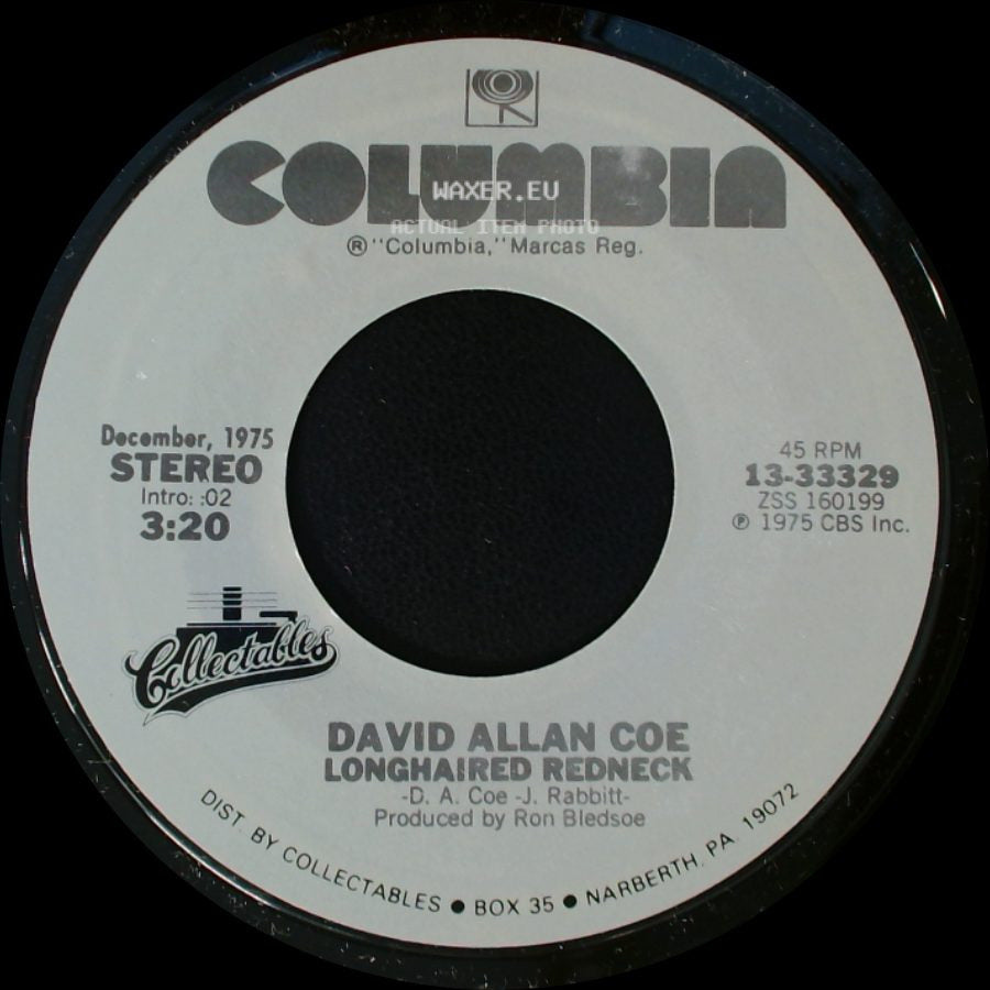 David Allan Coe - You Never Even Called Me By My Name / Longhaired Redneck side B