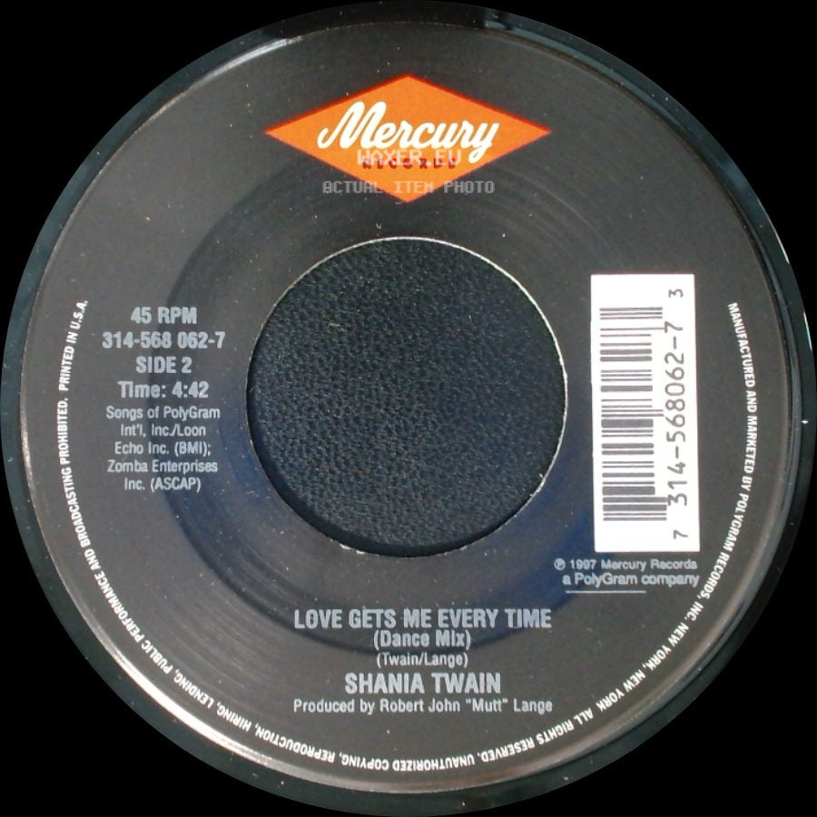 Shania Twain - Love Gets Me Every Time / Love Gets Me Every Time (Dance Mix) side B