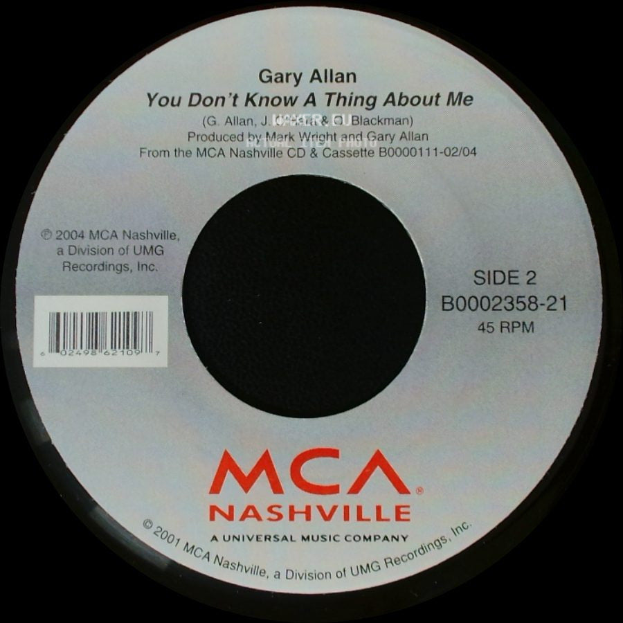 Gary Allan - Songs About Rain / You Don't Know A Thing About Me side B