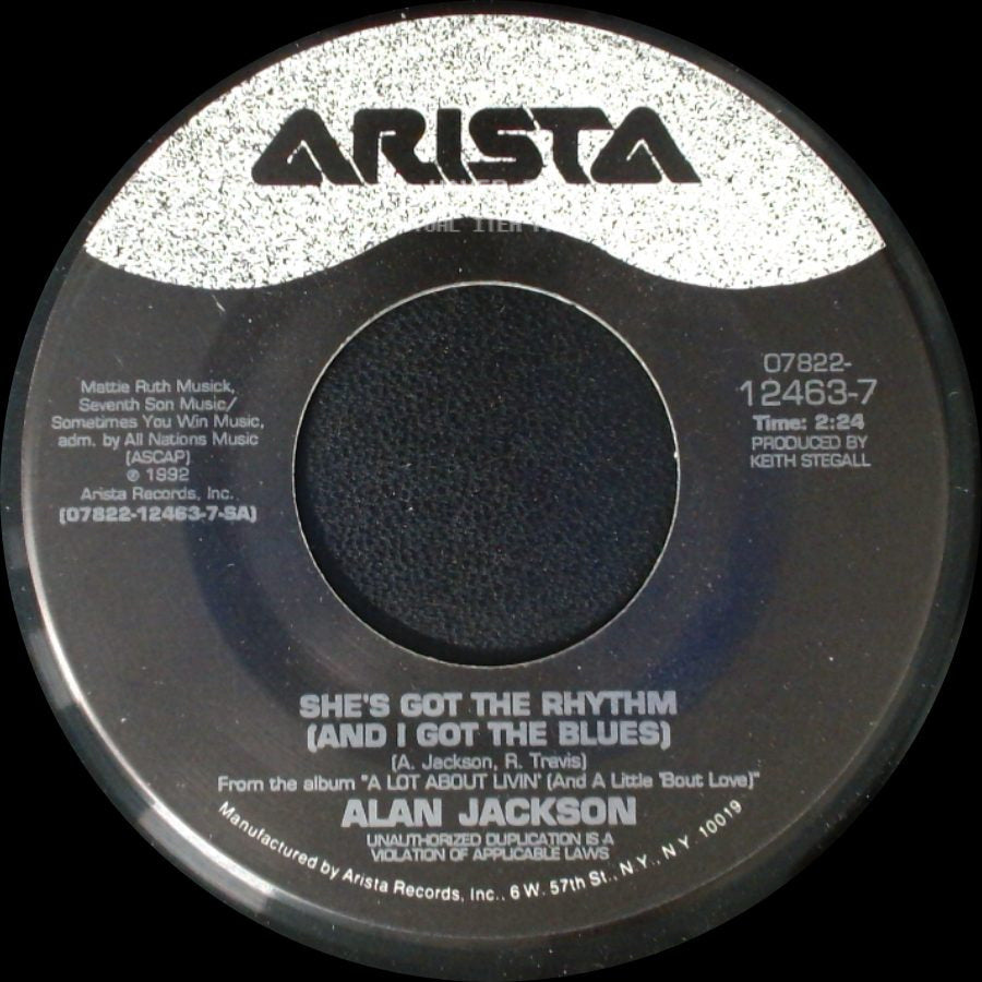 Alan Jackson - She's Got The Rhythm (And I Got The Blues) / She Likes It Too side A