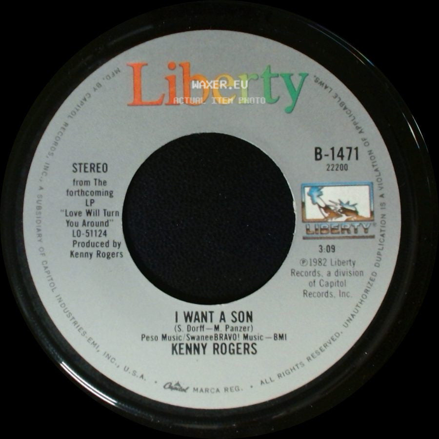 Kenny Rogers - Love Will Turn You Around / I Want A Son side B