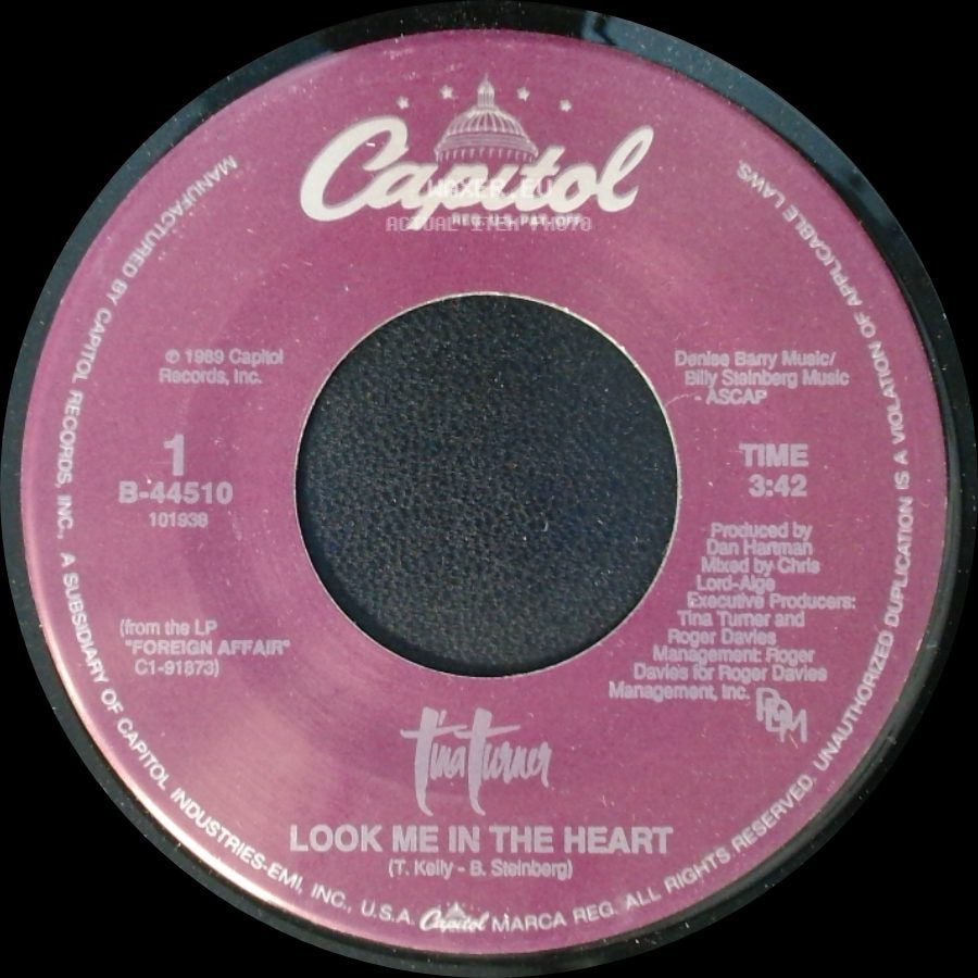 Tina Turner - Look Me In The Heart / Stronger Than The Wind side A
