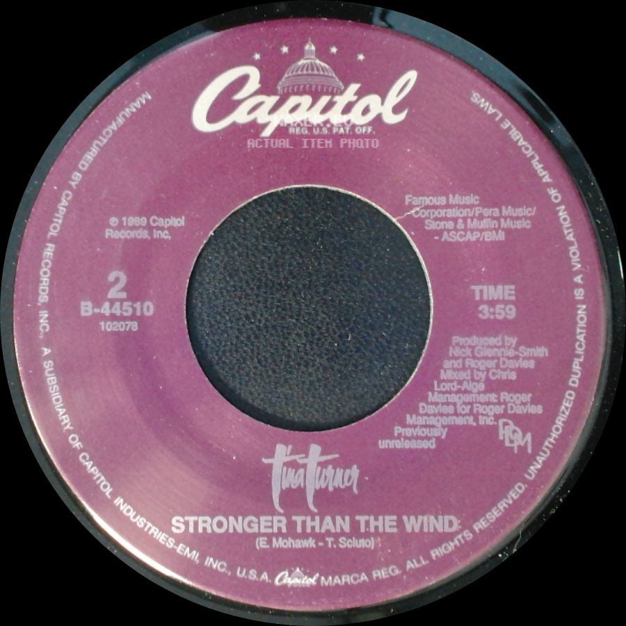 Tina Turner - Look Me In The Heart / Stronger Than The Wind side B
